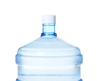 Photo of One cooler bottle with water isolated on white
