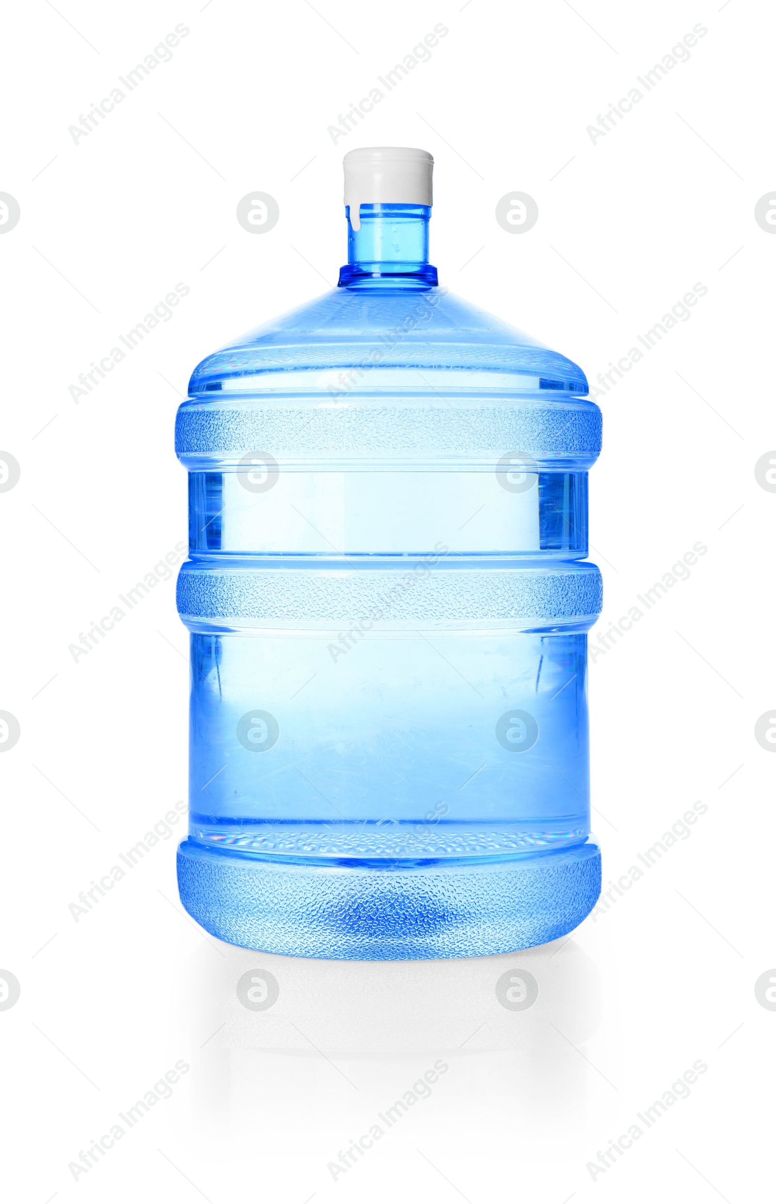 Photo of One cooler bottle with water isolated on white