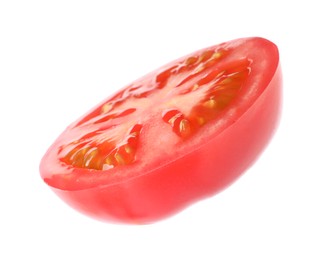 Photo of Slice of fresh tomato isolated on white