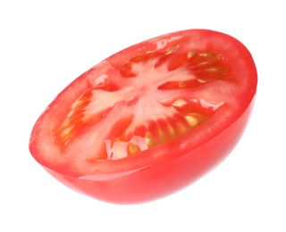 Photo of Slice of fresh tomato isolated on white