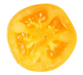 Photo of Slice of fresh tomato isolated on white