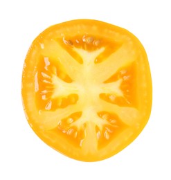 Photo of Slice of fresh tomato isolated on white