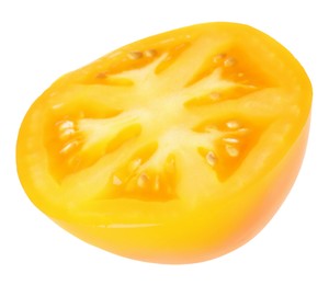 Photo of Slice of fresh tomato isolated on white