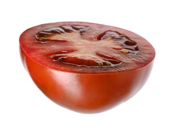 Photo of Slice of fresh tomato isolated on white