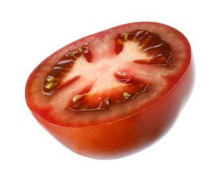 Photo of Slice of fresh tomato isolated on white