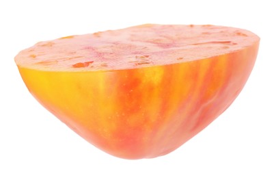 Photo of Slice of fresh tomato isolated on white