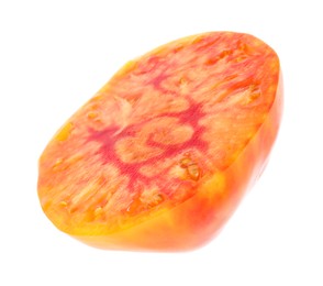 Photo of Slice of fresh tomato isolated on white