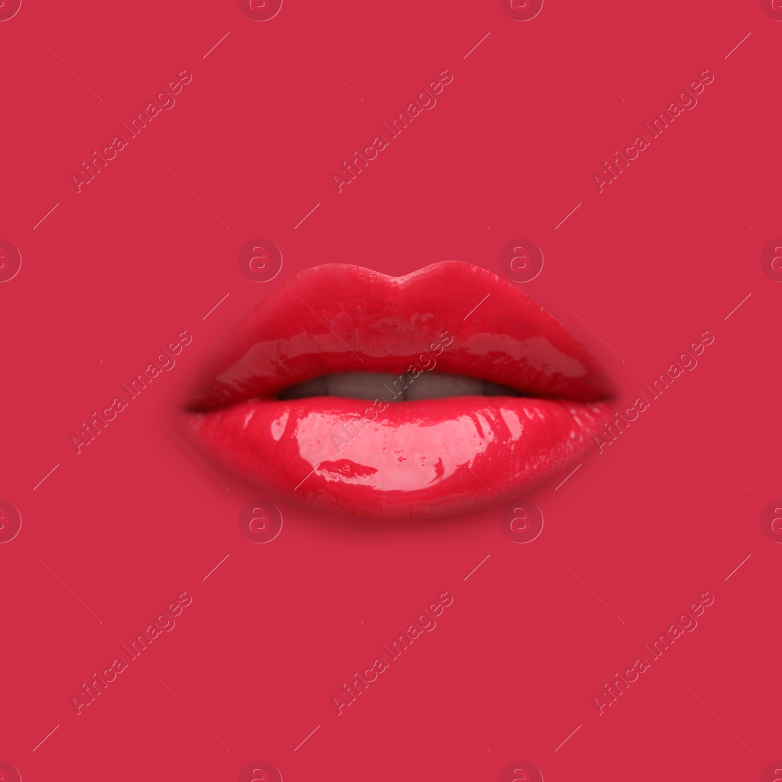 Woman's lips against background matching color of her lipstick Image of Woman's lips against background matching color of her lipstick