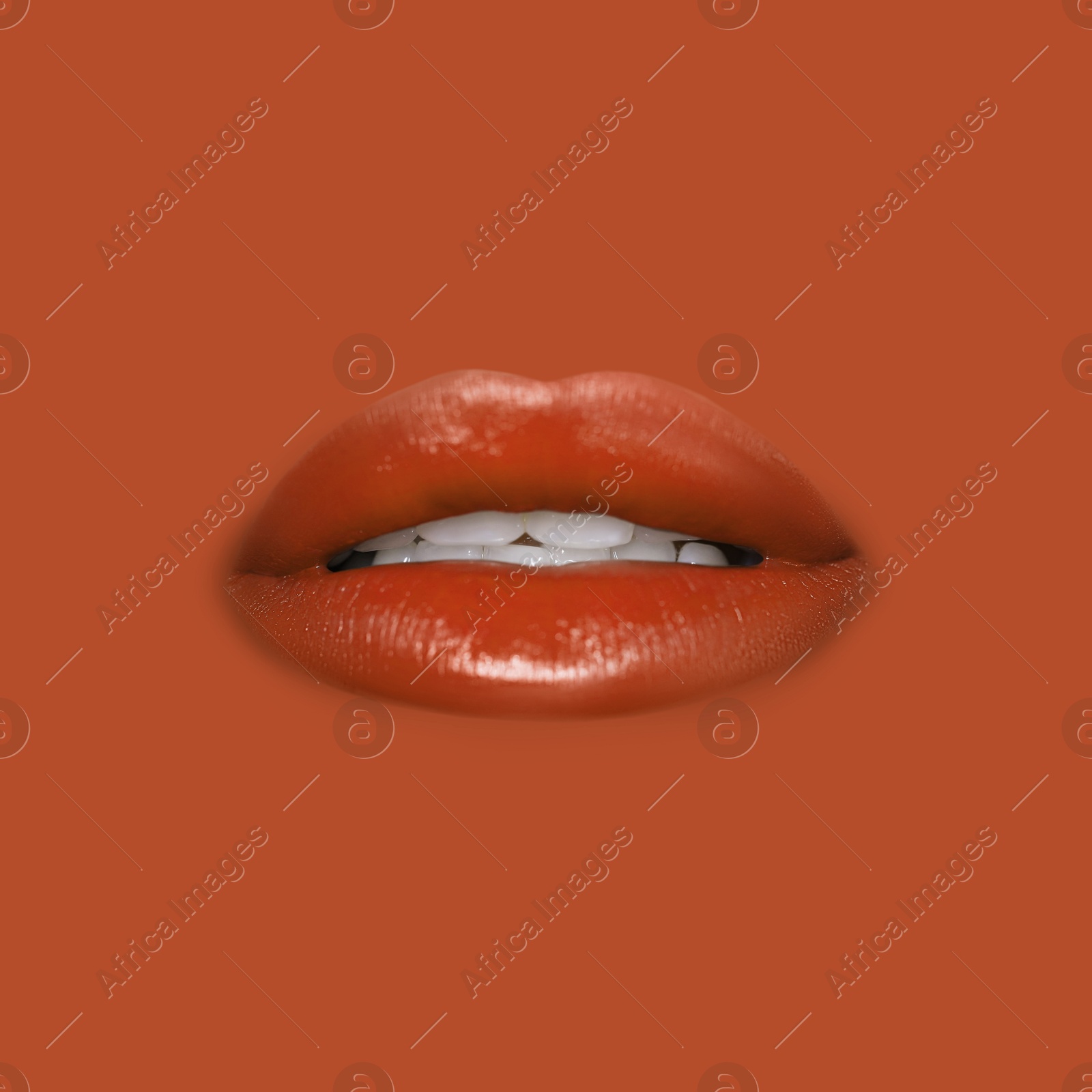 Woman's lips against background matching color of her lipstick Image of Woman's lips against background matching color of her lipstick