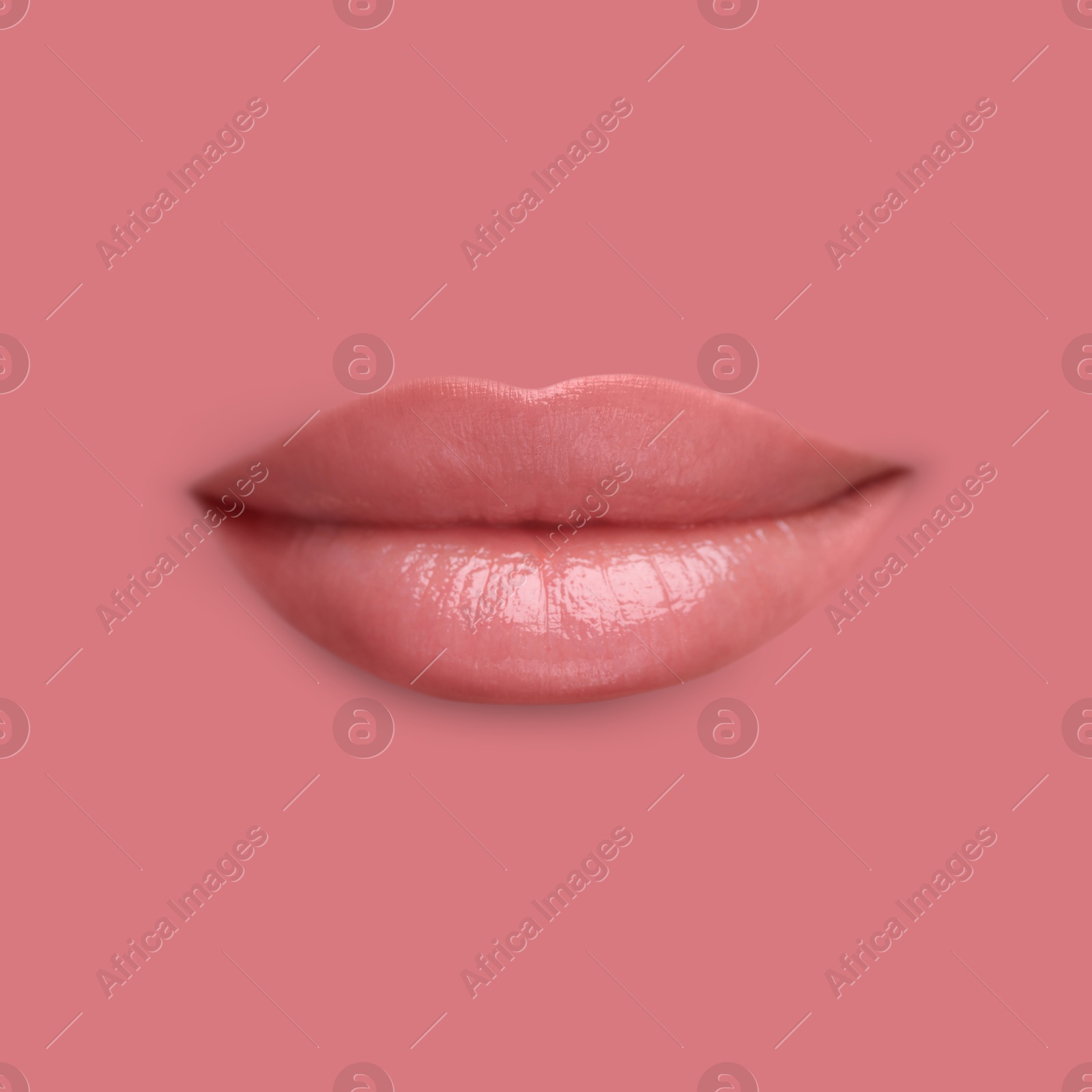 Woman's lips against background matching color of her lipstick Image of Woman's lips against background matching color of her lipstick