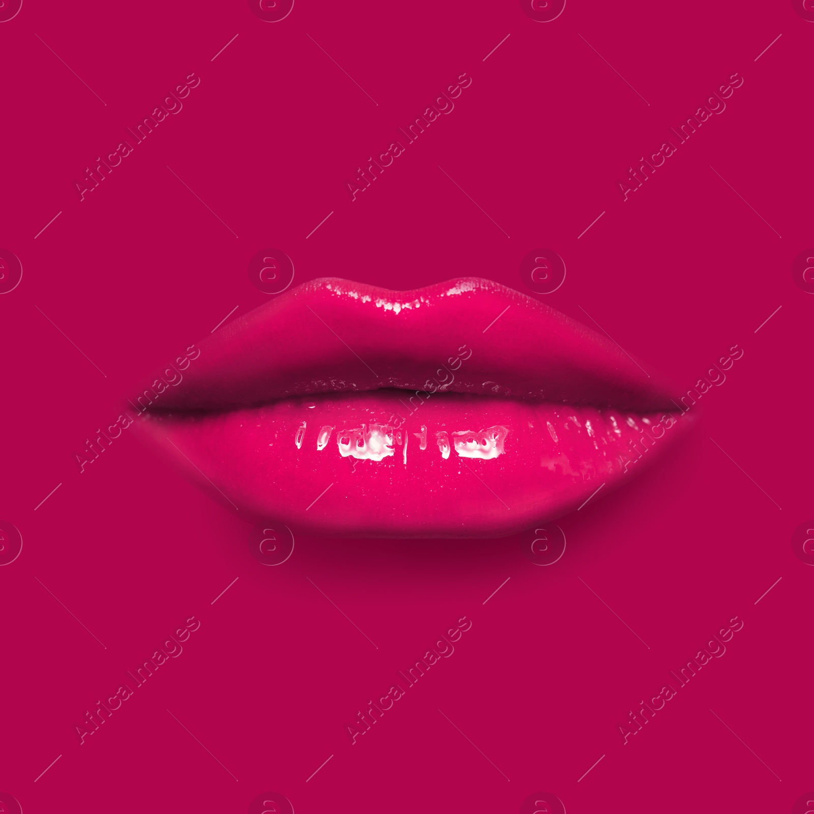 Woman's lips against background matching color of her lipstick Image of Woman's lips against background matching color of her lipstick