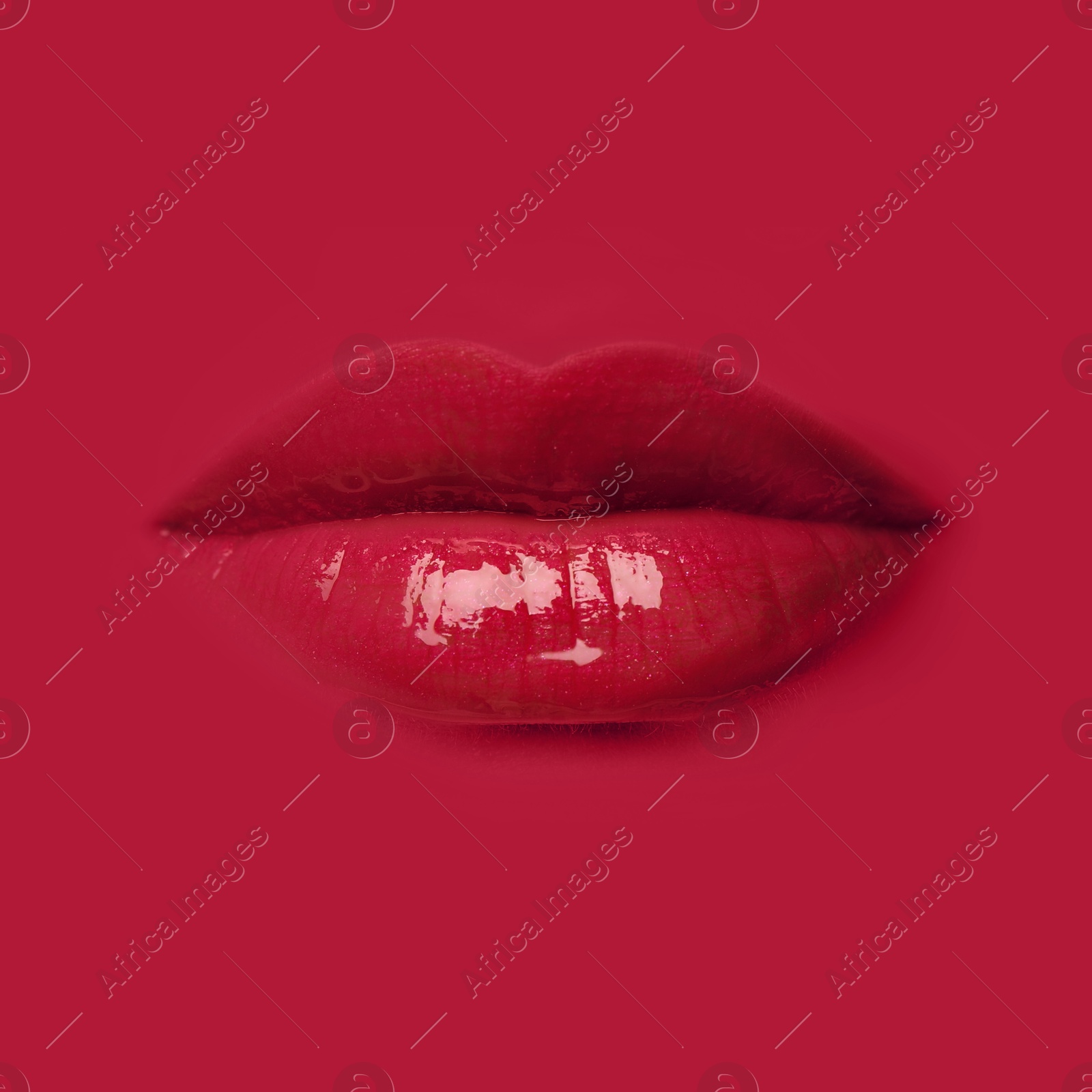 Woman's lips against background matching color of her lipstick Image of Woman's lips against background matching color of her lipstick