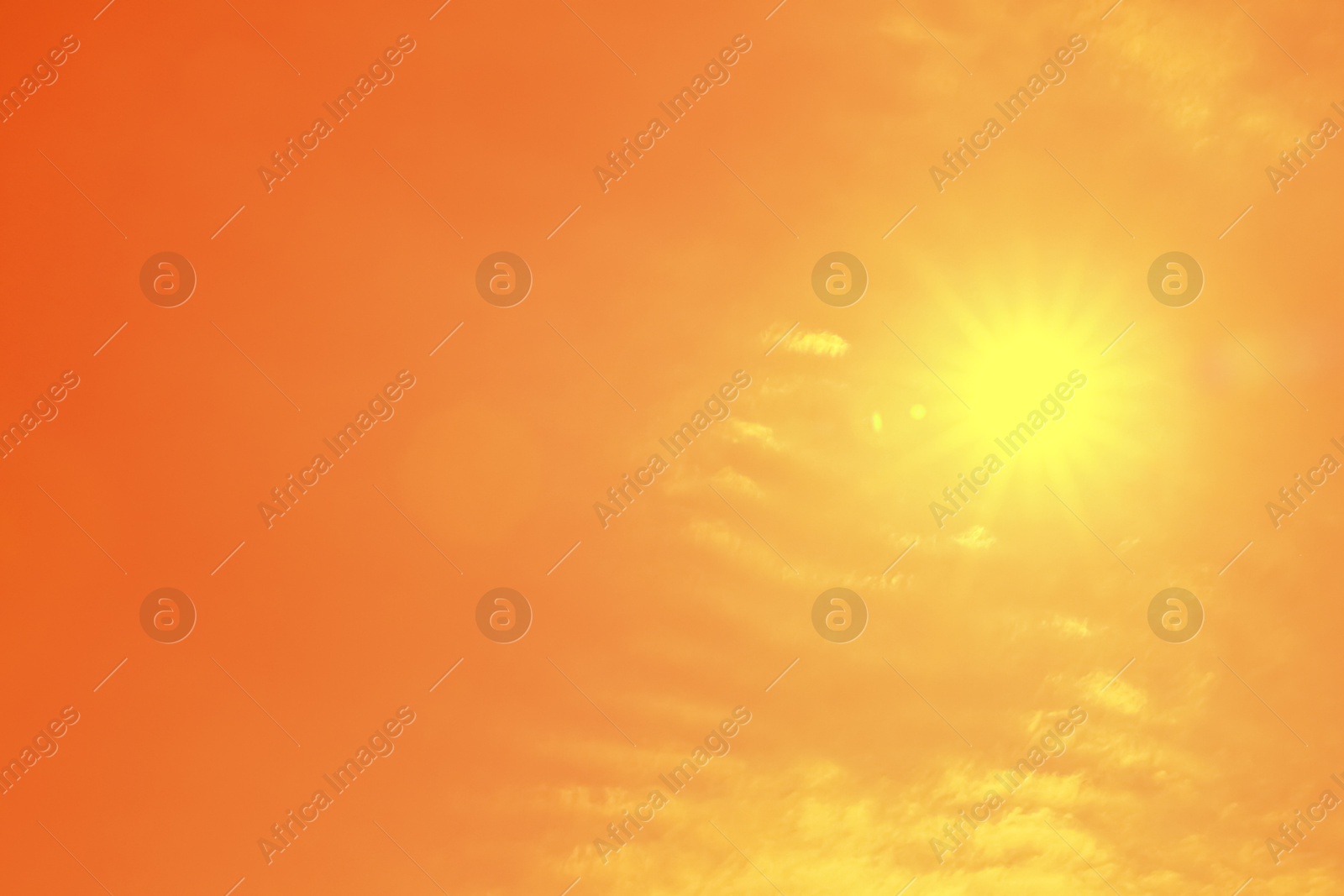 Bright sun in orange sky during hot summer weather Image of Bright sun in orange sky during hot summer weather