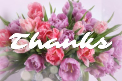 Image of Thank You card design with bouquet of tulip flowers