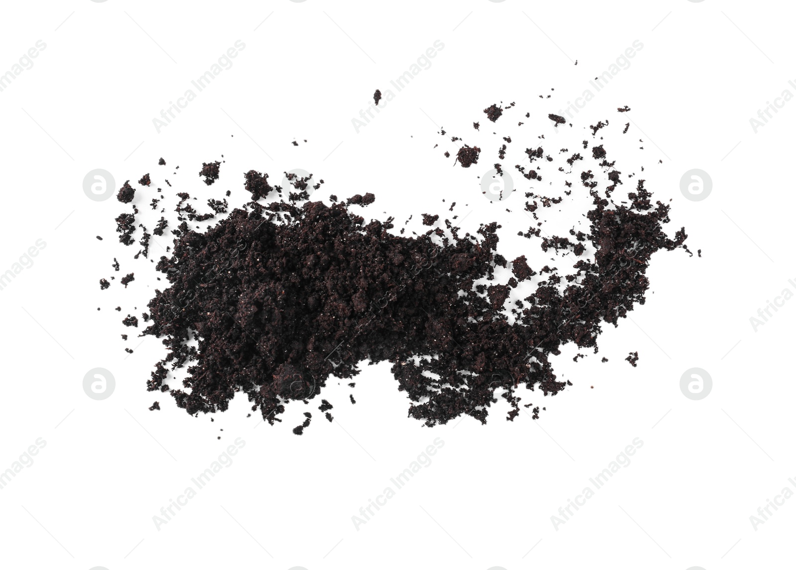 Pile of fresh soil isolated on white, top view Photo of Pile of fresh soil isolated on white, top view
