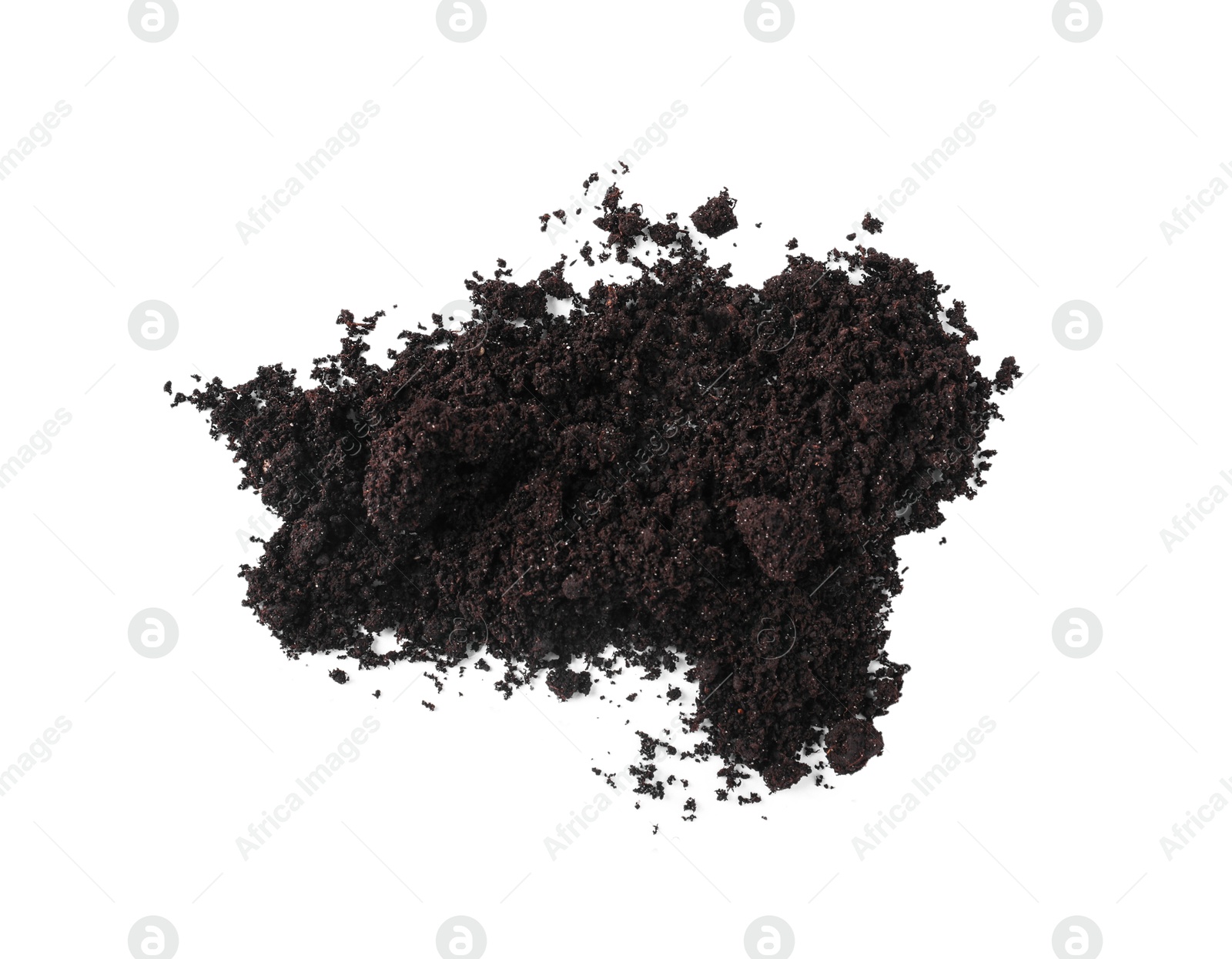 Pile of fresh soil isolated on white, top view Photo of Pile of fresh soil isolated on white, top view