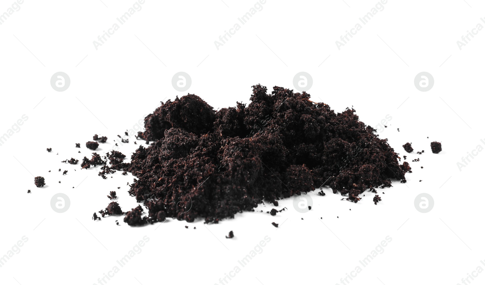 Pile of fresh soil isolated on white Photo of Pile of fresh soil isolated on white