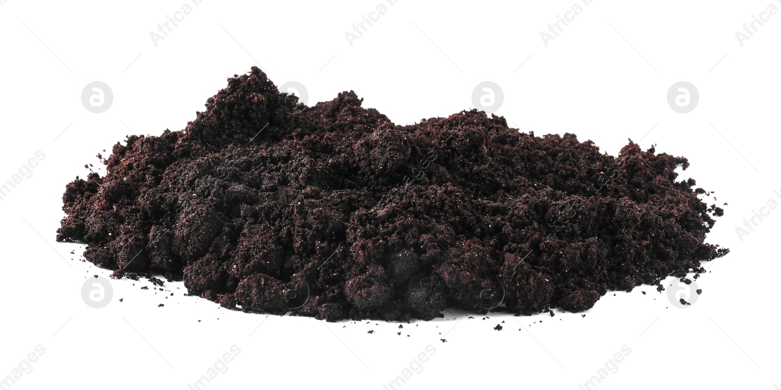 Pile of fresh soil isolated on white Photo of Pile of fresh soil isolated on white