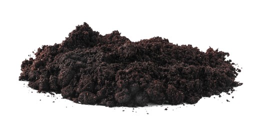 Photo of Pile of fresh soil isolated on white