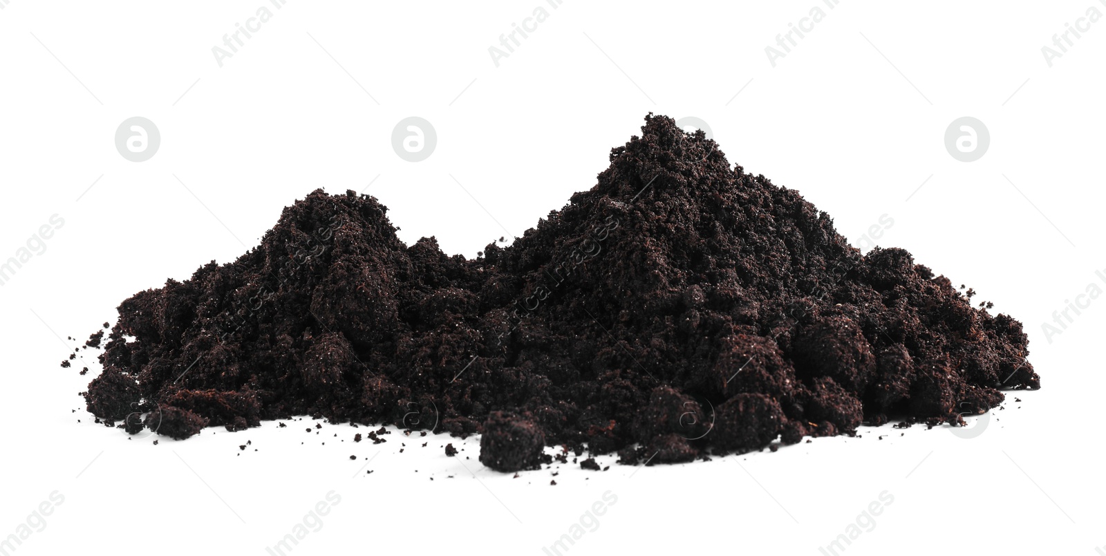 Pile of fresh soil isolated on white Photo of Pile of fresh soil isolated on white