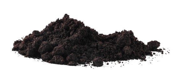 Photo of Pile of fresh soil isolated on white
