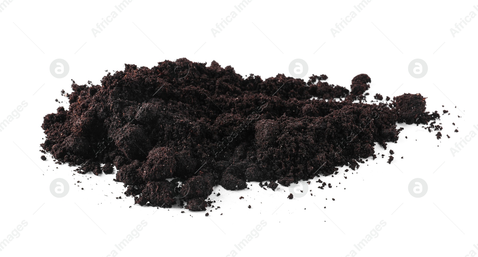 Pile of fresh soil isolated on white Photo of Pile of fresh soil isolated on white