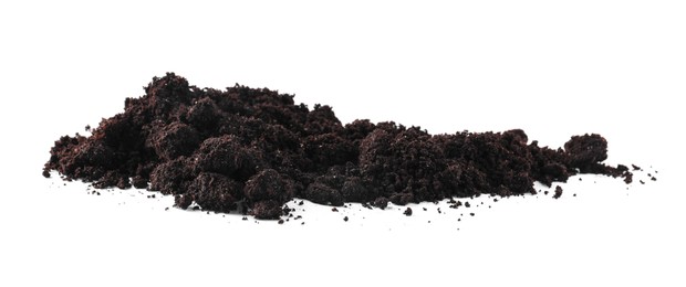 Photo of Pile of fresh soil isolated on white
