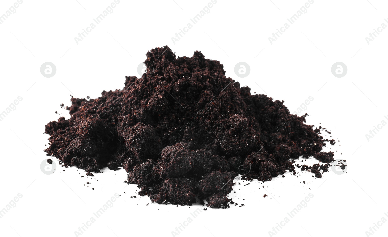 Pile of fresh soil isolated on white Photo of Pile of fresh soil isolated on white