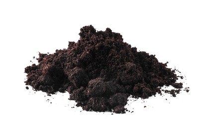 Photo of Pile of fresh soil isolated on white