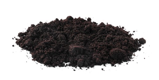 Photo of Pile of fresh soil isolated on white