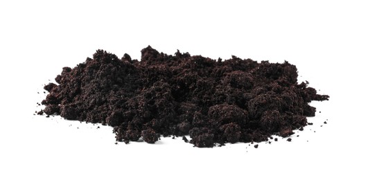 Photo of Pile of fresh soil isolated on white