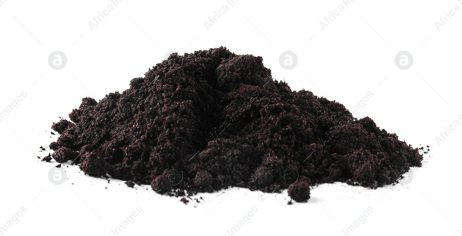 Pile of fresh soil isolated on white Photo of Pile of fresh soil isolated on white