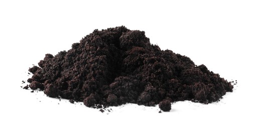 Photo of Pile of fresh soil isolated on white