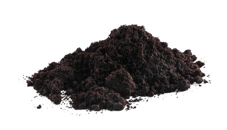 Photo of Pile of fresh soil isolated on white