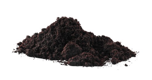 Photo of Pile of fresh soil isolated on white