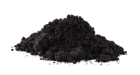 Photo of Pile of fresh soil isolated on white