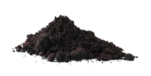 Photo of Pile of fresh soil isolated on white