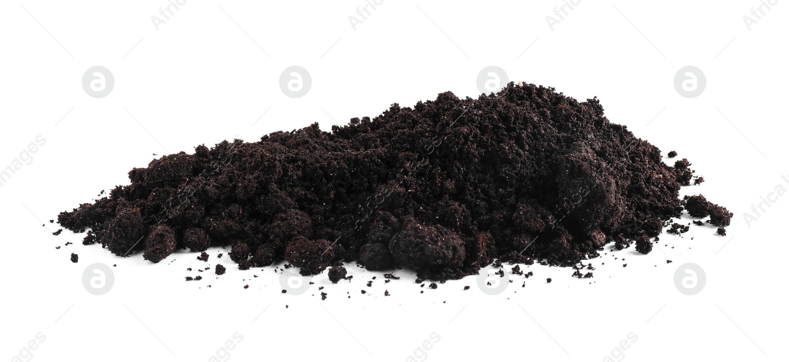 Pile of fresh soil isolated on white Photo of Pile of fresh soil isolated on white