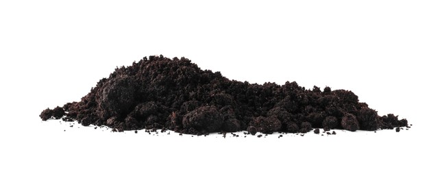 Photo of Pile of fresh soil isolated on white