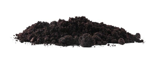Photo of Pile of fresh soil isolated on white