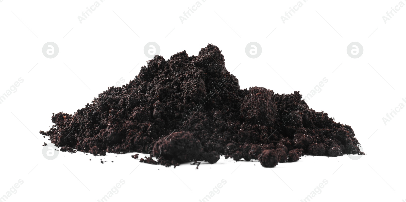 Pile of fresh soil isolated on white Photo of Pile of fresh soil isolated on white