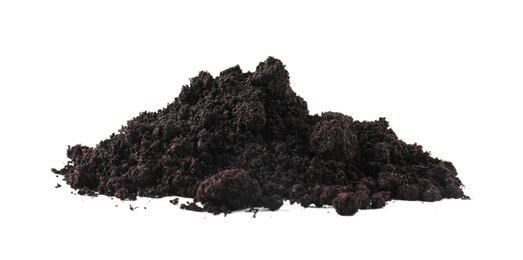 Photo of Pile of fresh soil isolated on white