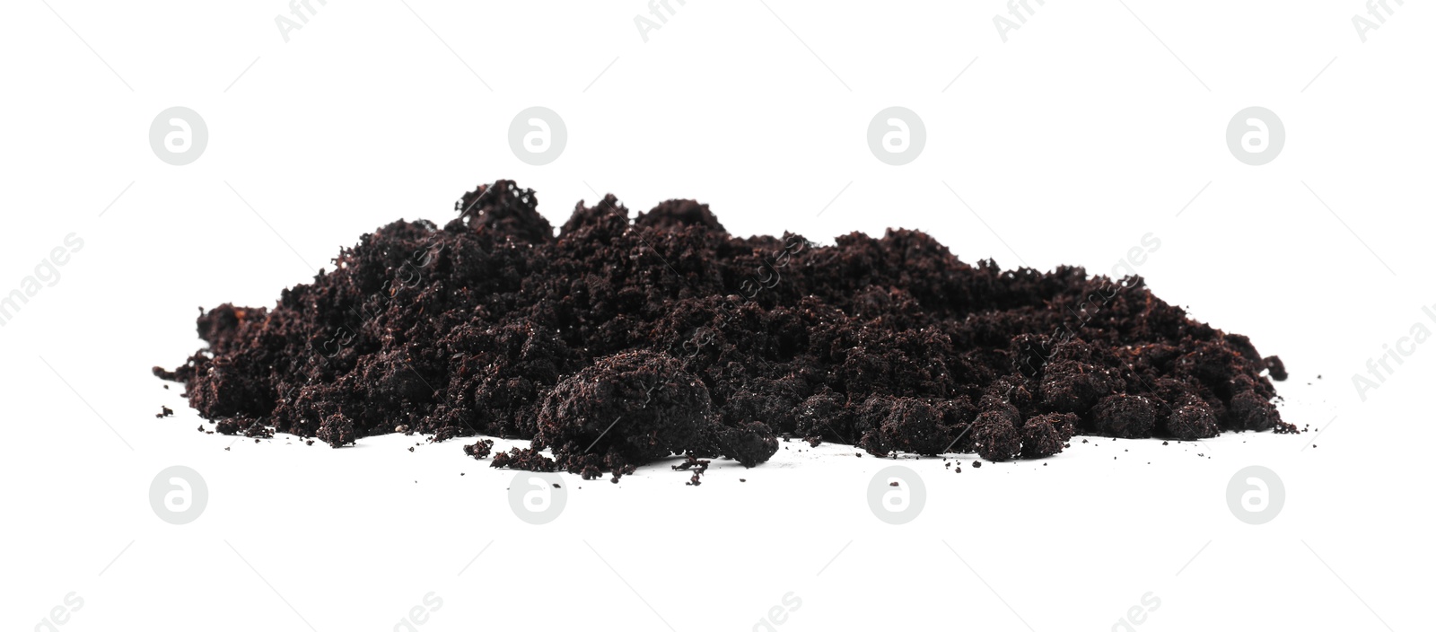 Pile of fresh soil isolated on white Photo of Pile of fresh soil isolated on white