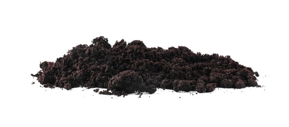 Photo of Pile of fresh soil isolated on white