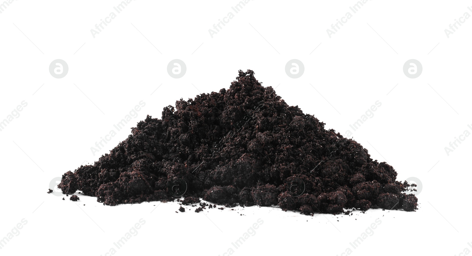Pile of fresh soil isolated on white Photo of Pile of fresh soil isolated on white