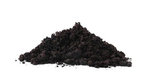 Photo of Pile of fresh soil isolated on white