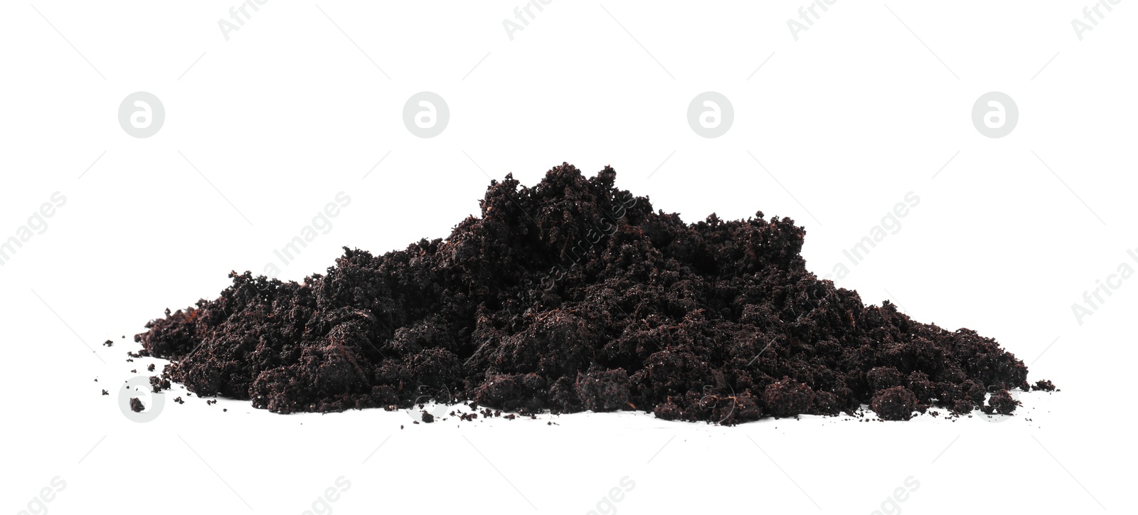Pile of fresh soil isolated on white Photo of Pile of fresh soil isolated on white