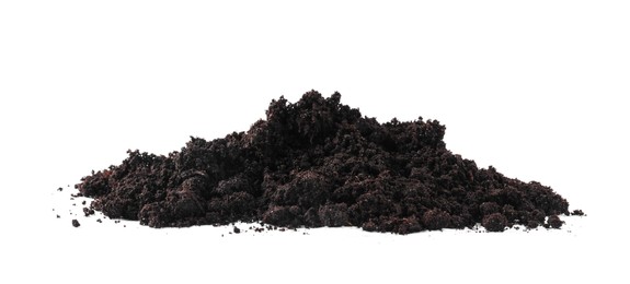 Photo of Pile of fresh soil isolated on white