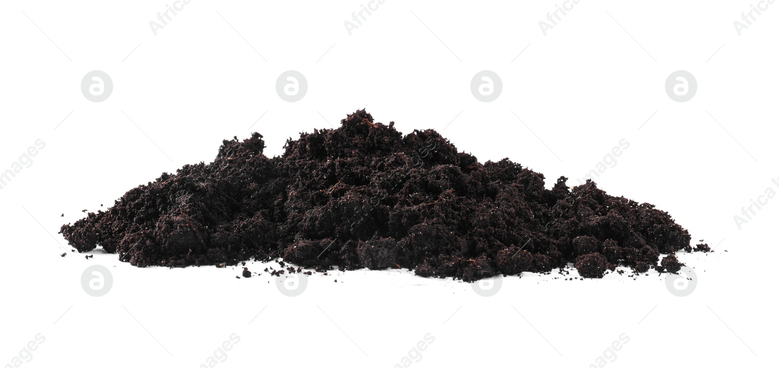 Pile of fresh soil isolated on white Photo of Pile of fresh soil isolated on white