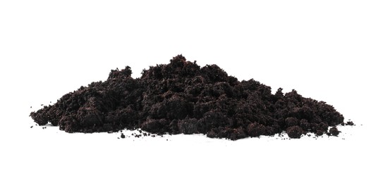 Photo of Pile of fresh soil isolated on white